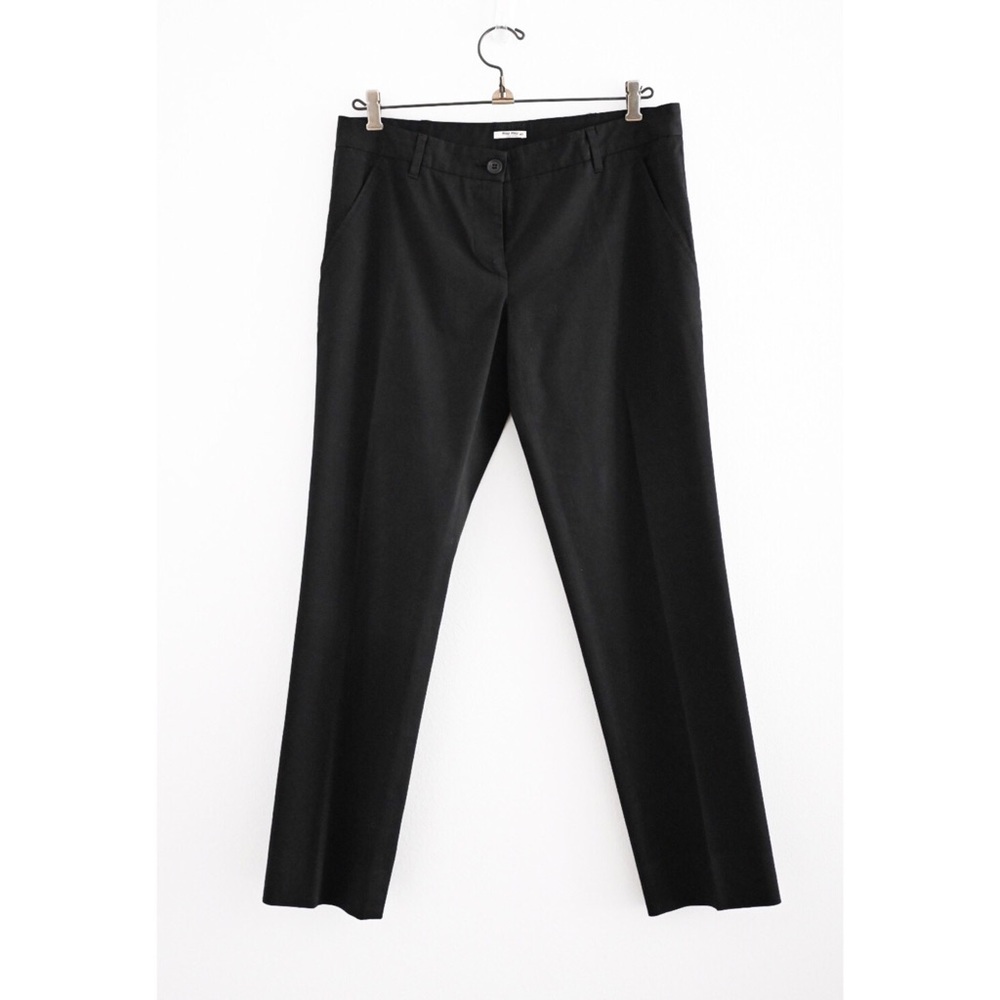 Miu Miu Black Stretch Cotton Gabardine Cigarette Pants 40